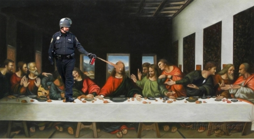 Jesus may love  you, but this University of California cop  hates you and is going to pepper spray you and  Jesus!