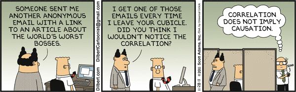 Dilbert - Correlation does not imply causation