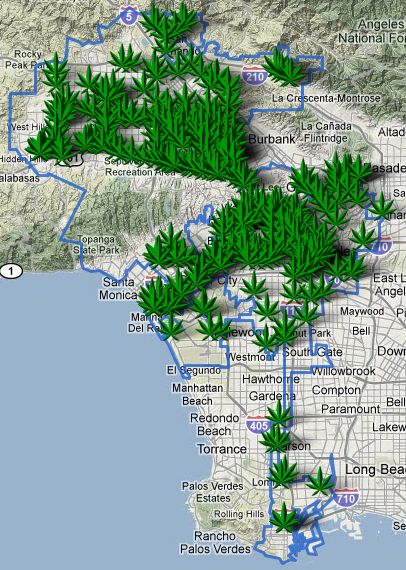 Locations of Los Angeles medical marijuana clinics & medical marijuana stores
