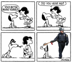 Sadistic UC Davis Police Officer Lt. John Pike pepper spraying Snoopy