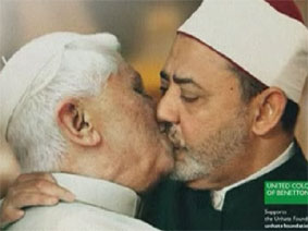 Maybe the Pope is gay! But this is from a Benetton clothing ad and is a fake photo